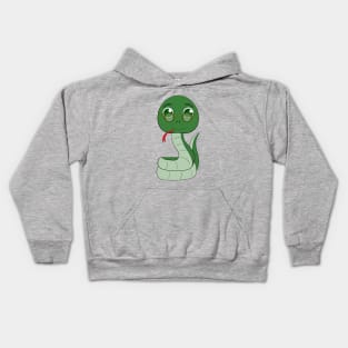 An adorable snake wearing glasses Kids Hoodie